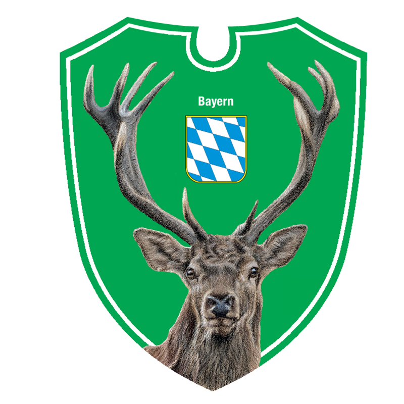 Dualoptik-Auto-Jagdschilder-Landeswappen-Hirsch-BY